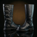 Pair of handcrafted medieval Duncan boots by NOIRTIDE