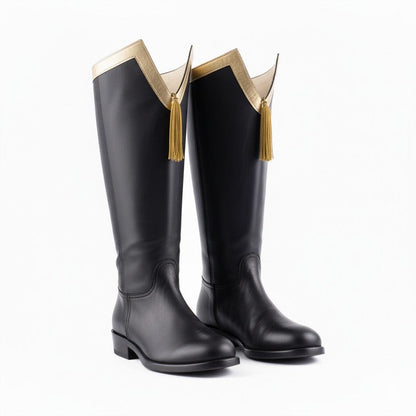 noirtide Men Hessian Boots