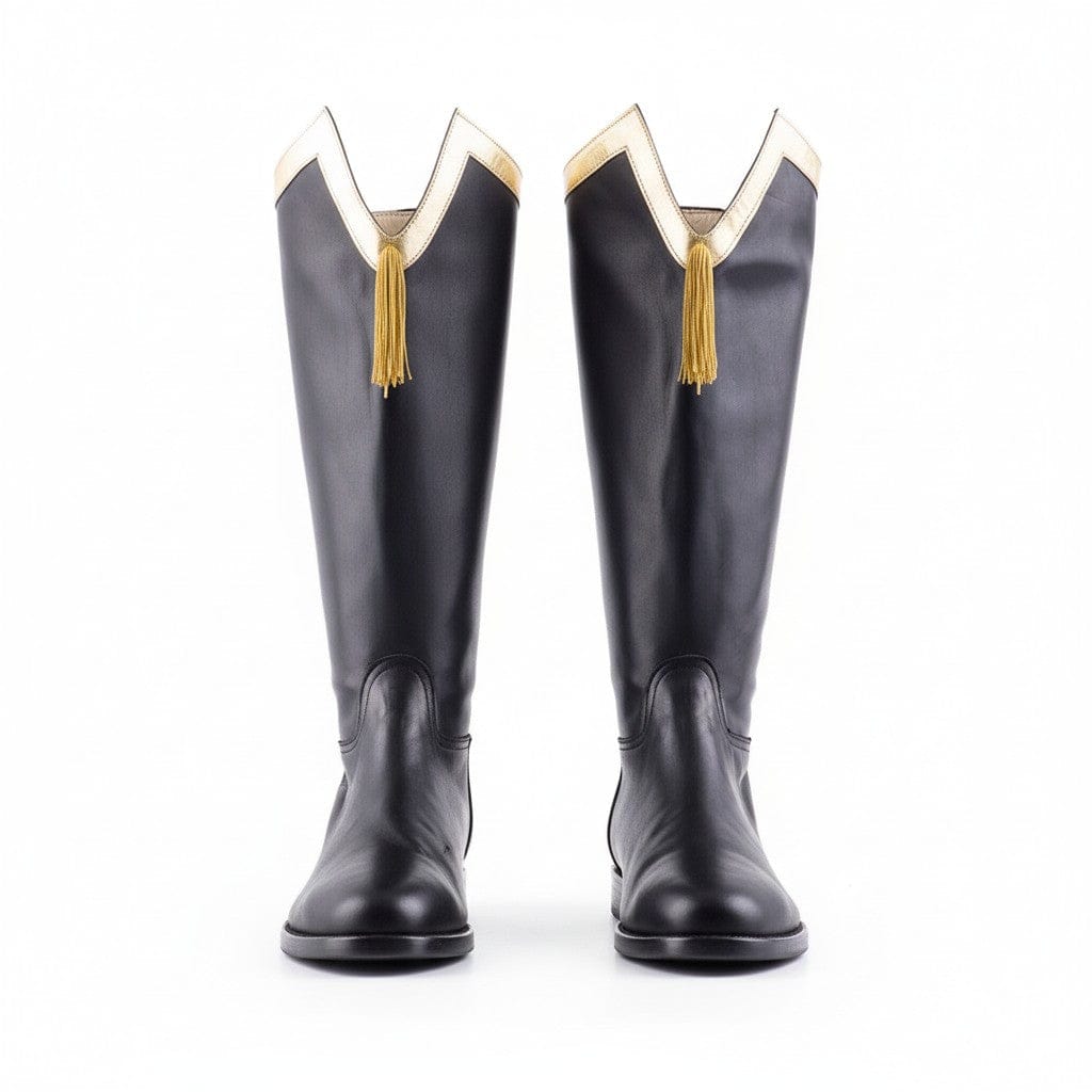 noirtide Men Hessian Boots