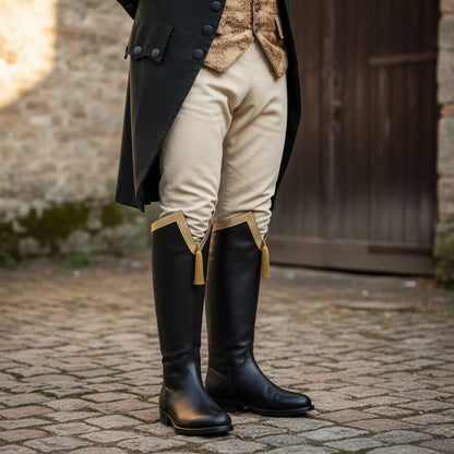 noirtide Men Hessian Boots