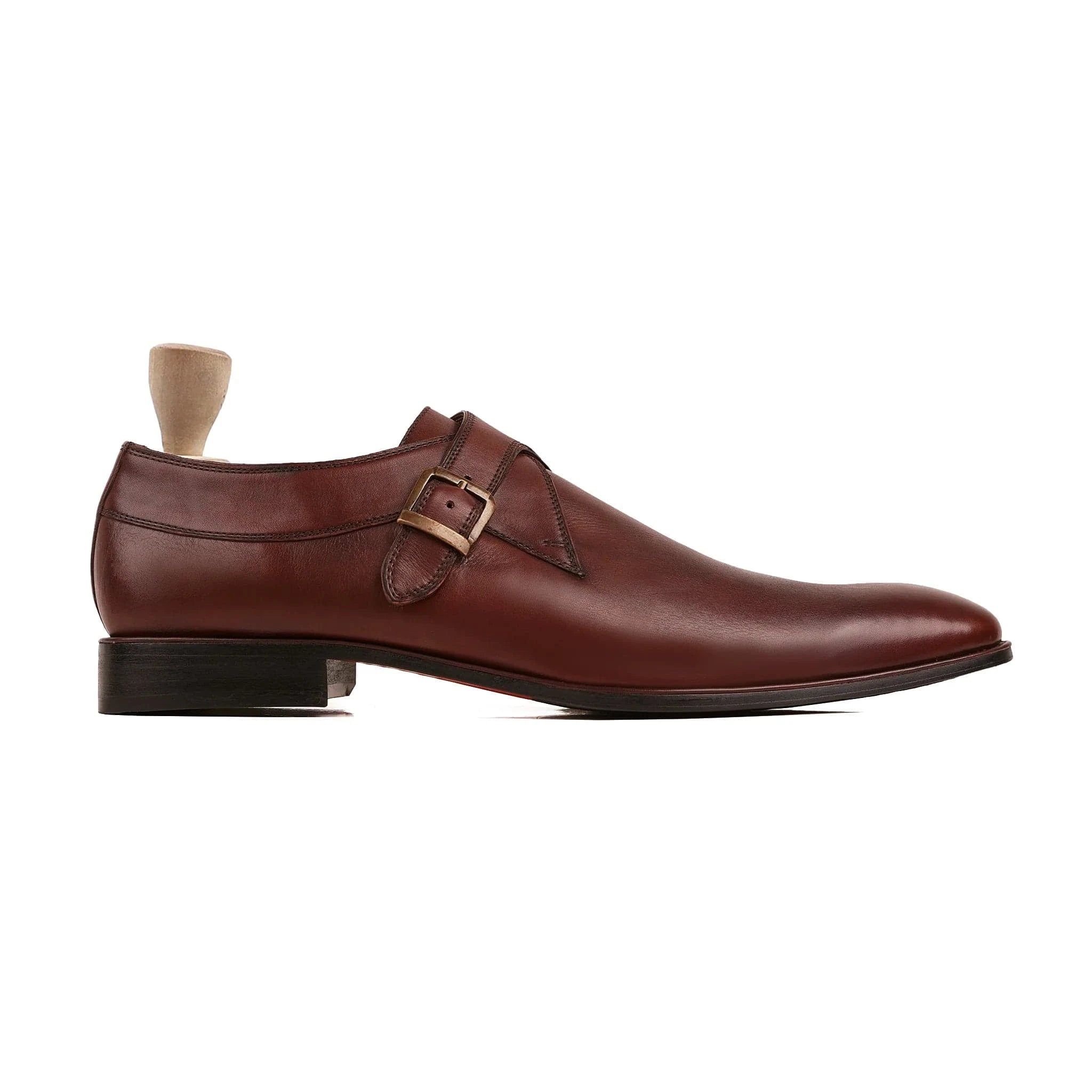 noirtide Men’s Bespoke Oxblood Calf Leather Monkstrap Shoes