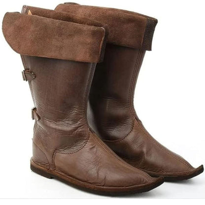 noirtide Men's Lace Up Viking custom Boots, Medieval High Boots