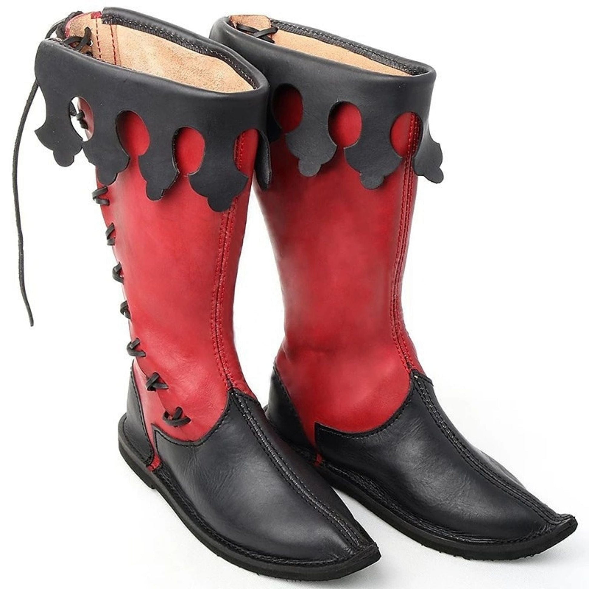 noirtide Men's Lace Up Viking custom Boots, Medieval High Boots, Pirate Captain Leather Boots