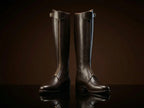 Tall shaft detail on men's equestrian polo riding boots — made to order