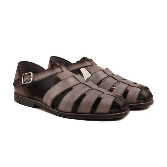 Noirtide Mens Light Purple Leather Sandal