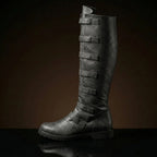Tall shaft detail on multi-buckle renaissance boots by NOIRTIDE