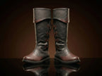 Front view of NOIRTIDE handmade nobleman leather boots