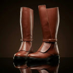 Front view of NOIRTIDE custom Obi-Wan Kenobi Jedi boots