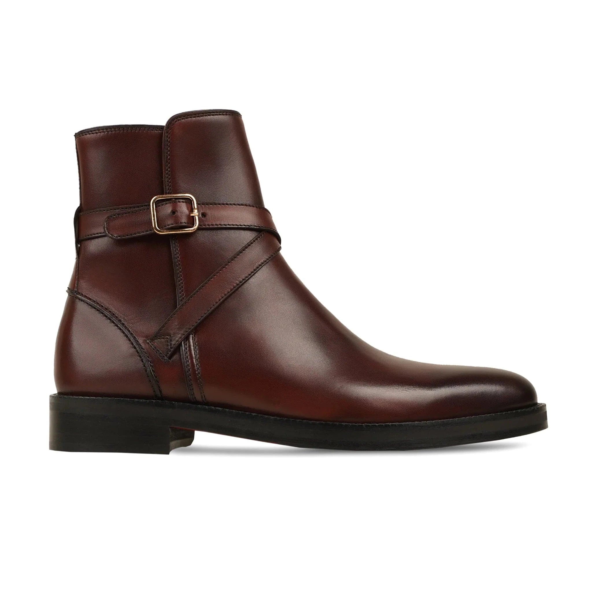 noirtide Oxblood Patina Calf Leather Jodhpur Boot For Men