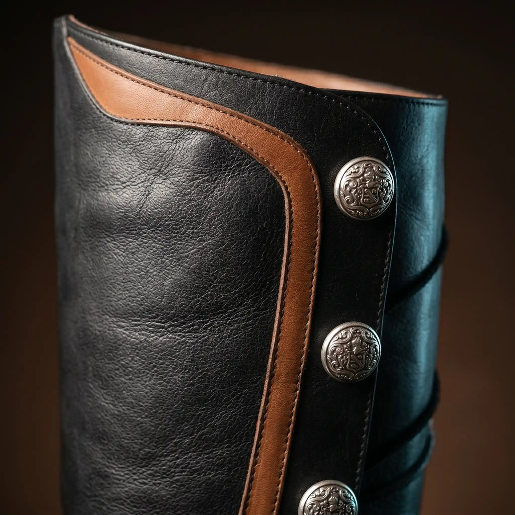 Sole detail on handmade renaissance boots — made to order