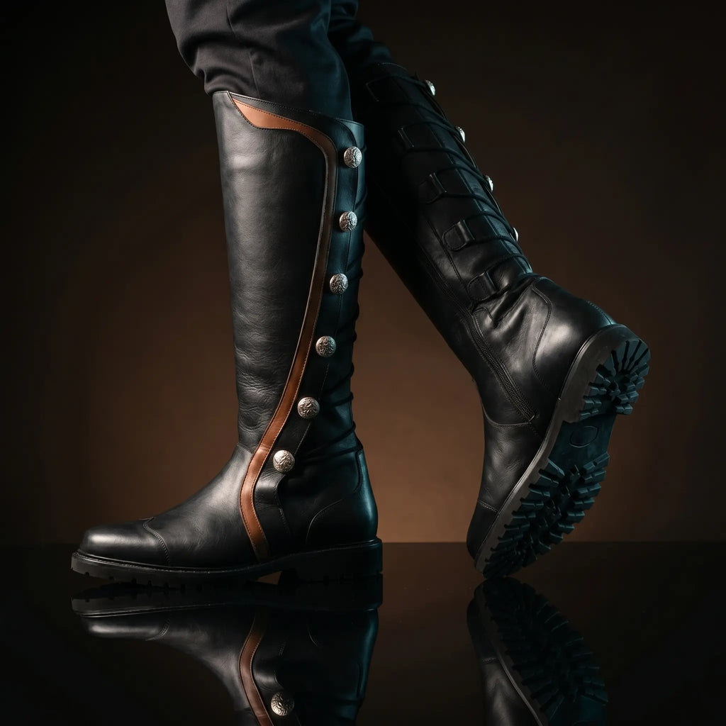 Pair of custom renaissance boots by NOIRTIDE