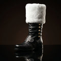 Santa Claus fur boots with jingle bells — handmade by NOIRTIDE