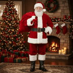 Pair of handmade Santa Claus fur boots by NOIRTIDE