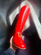 Red leather texture on NOIRTIDE custom Santa Claus boots