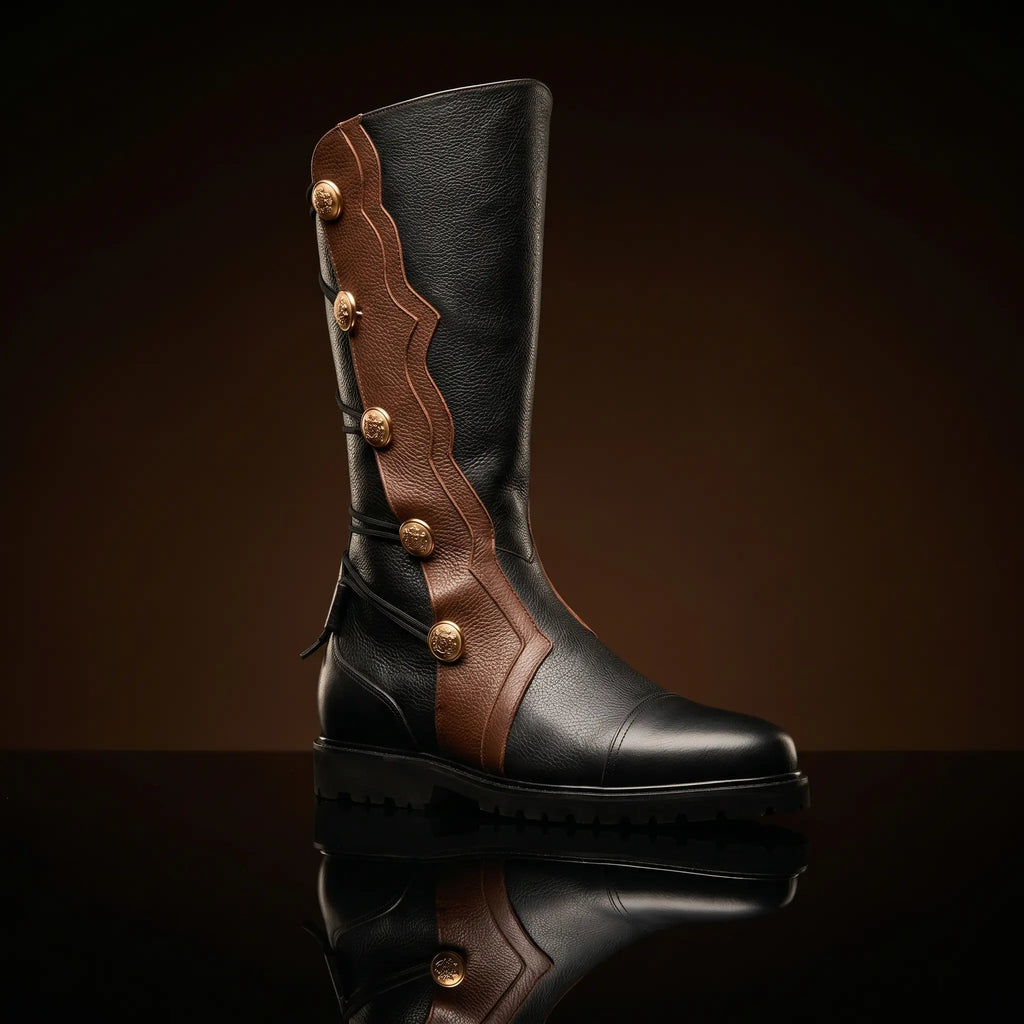 Side Laces Renaissance leather boots — handmade by NOIRTIDE