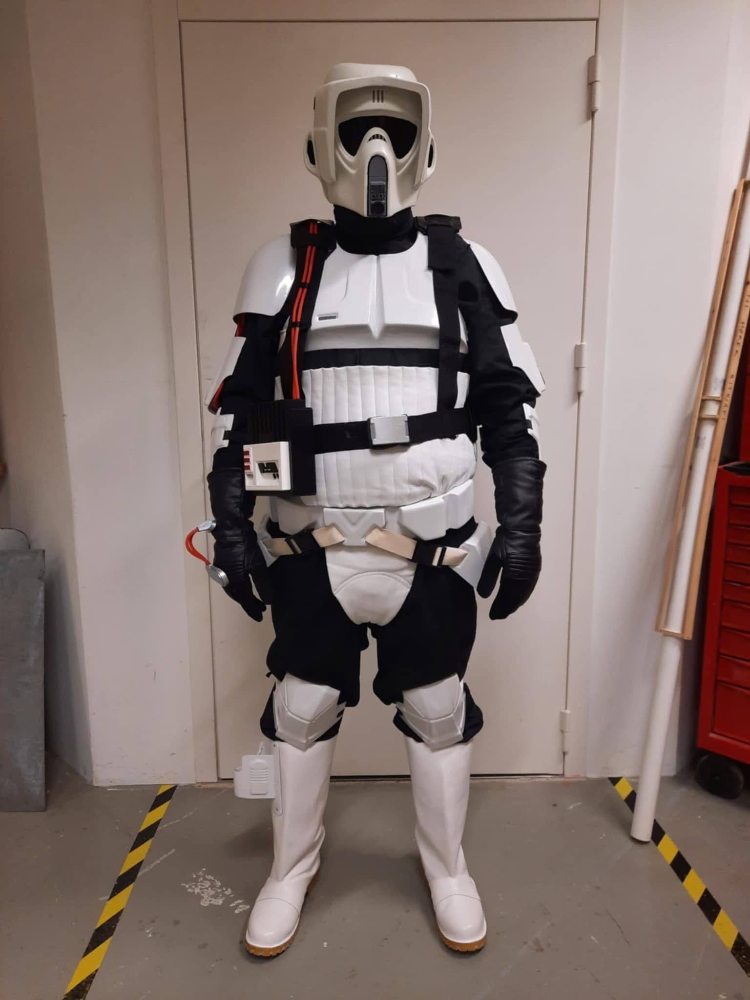 Tall shaft on handmade Star Wars Biker Scout cosplay boots