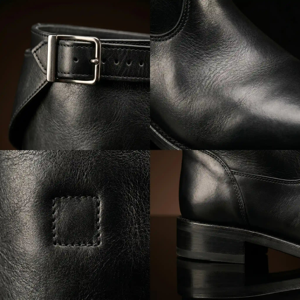 High-polish finish on NOIRTIDE Star Wars Darth Vader boots