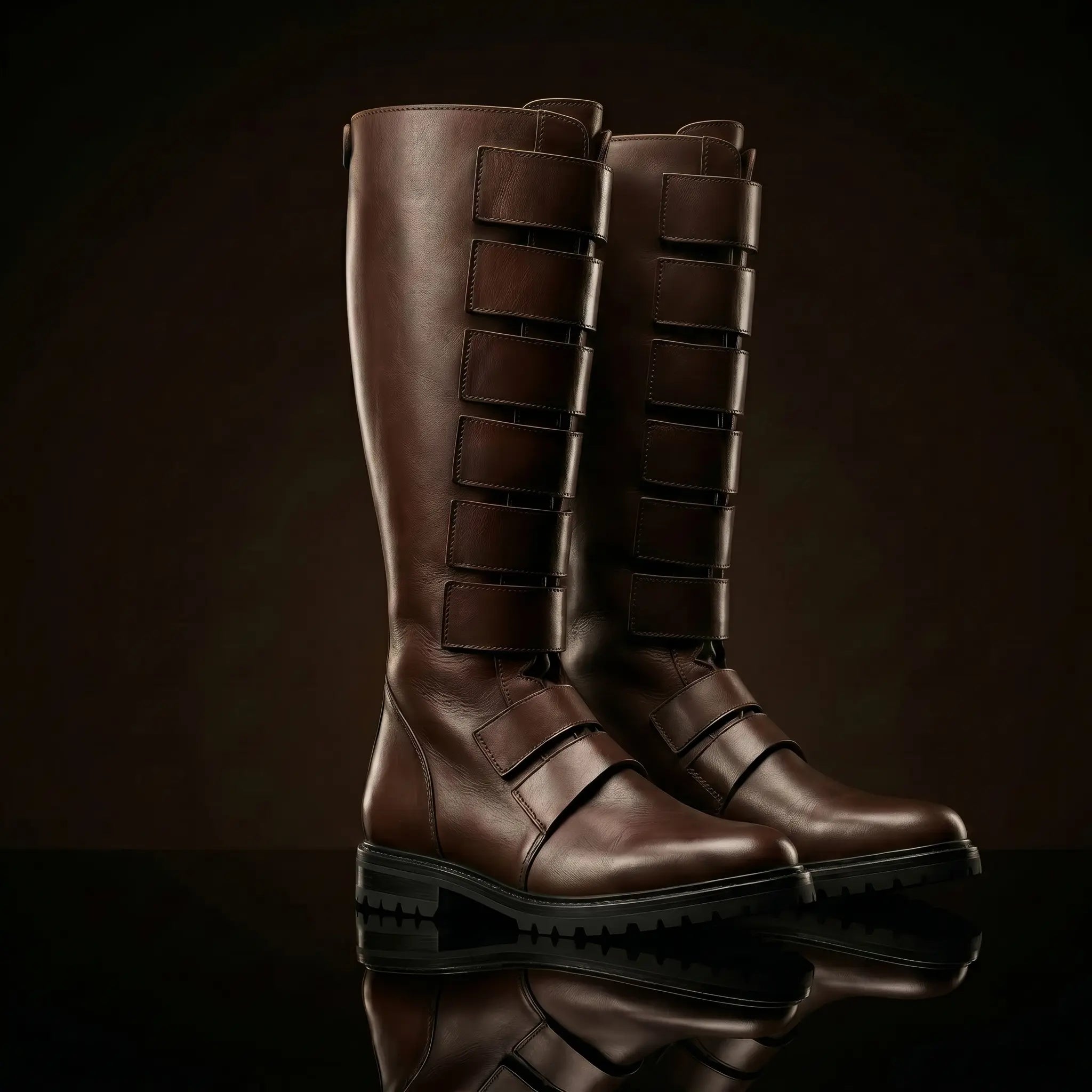 Pair of custom Star Wars Qui-Gon Jinn cosplay boots by NOIRTIDE