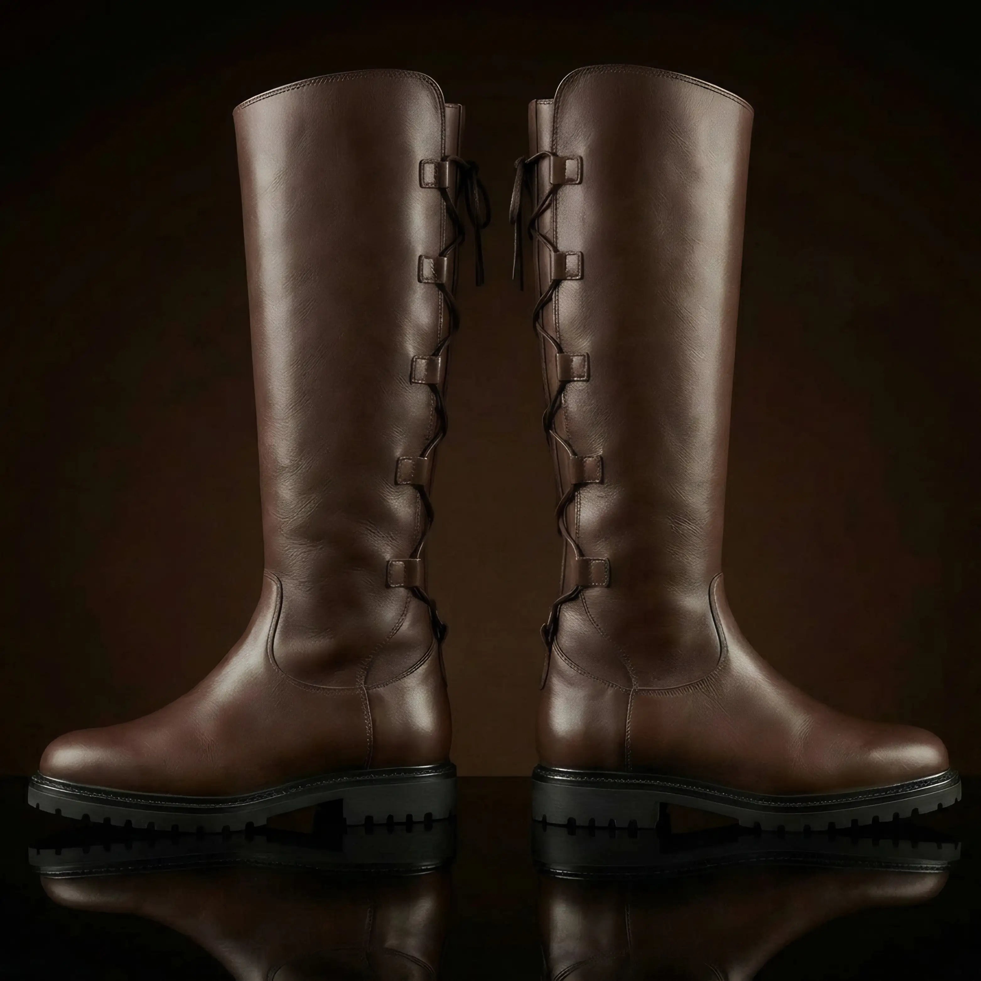 Wrap-style detail on handmade Star Wars Rey cosplay boots