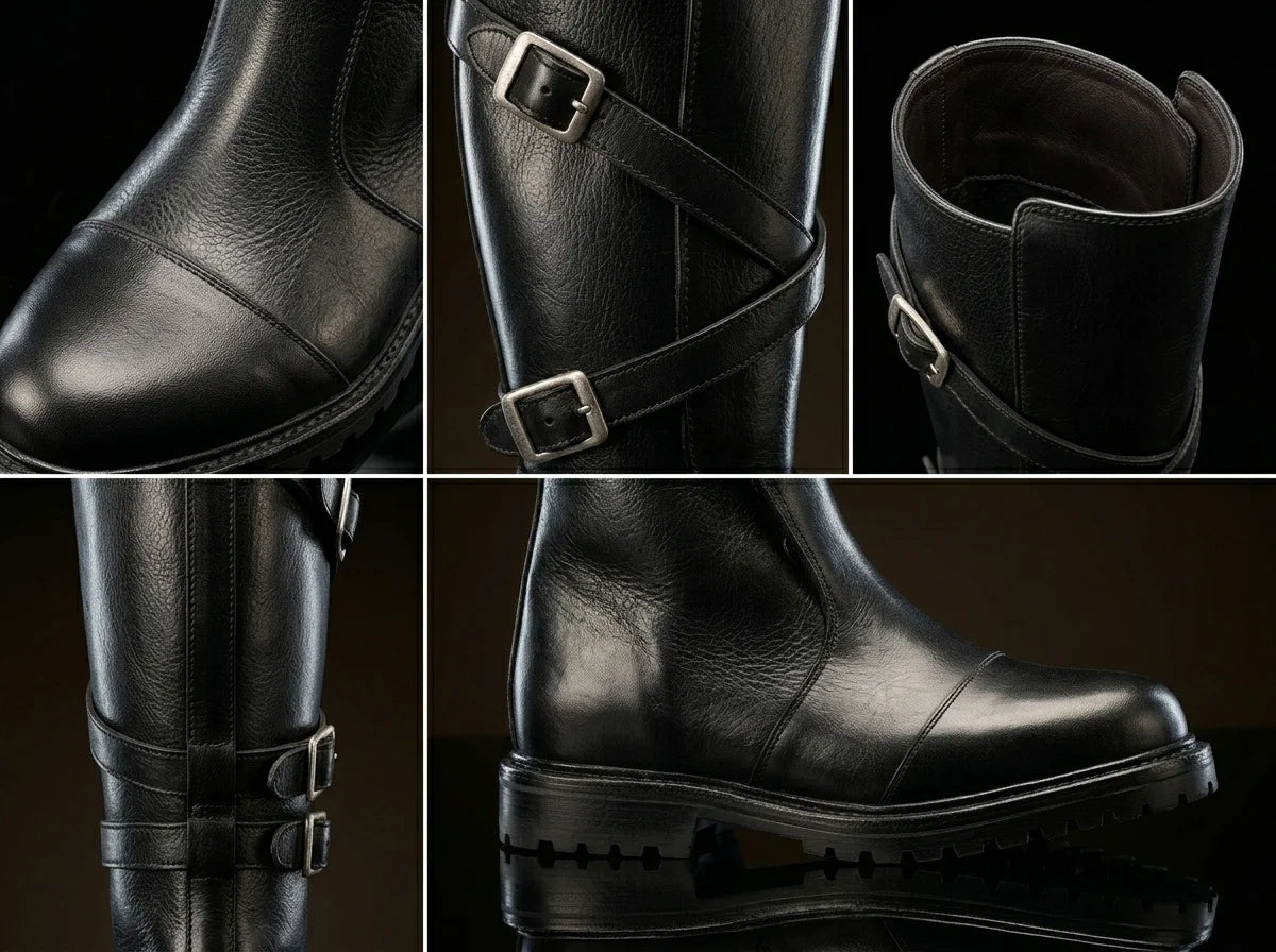 Toe detail on custom Star Wars Sith cosplay boots by NOIRTIDE