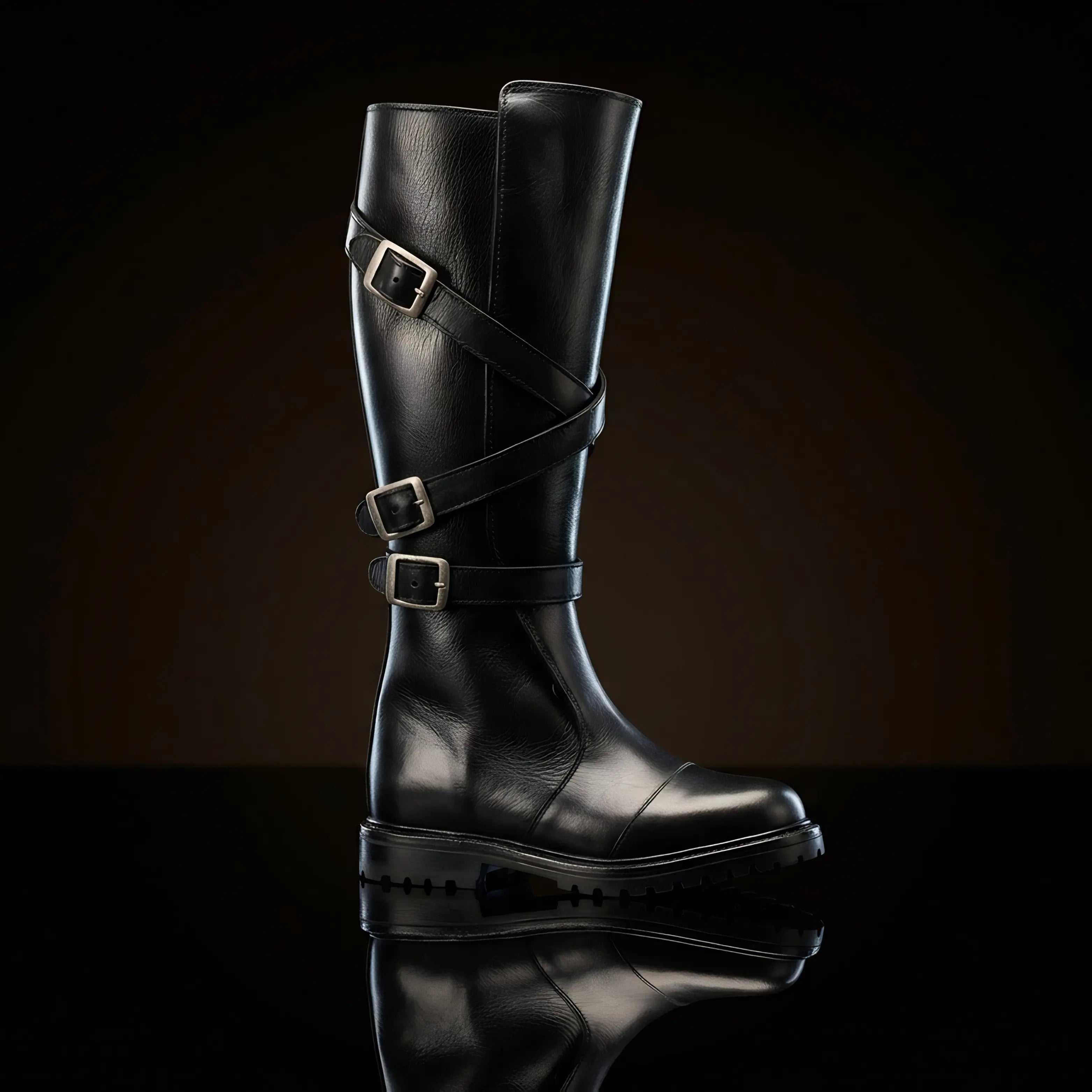 Star Wars Sith cosplay boots in black leather — handmade by NOIRTIDE