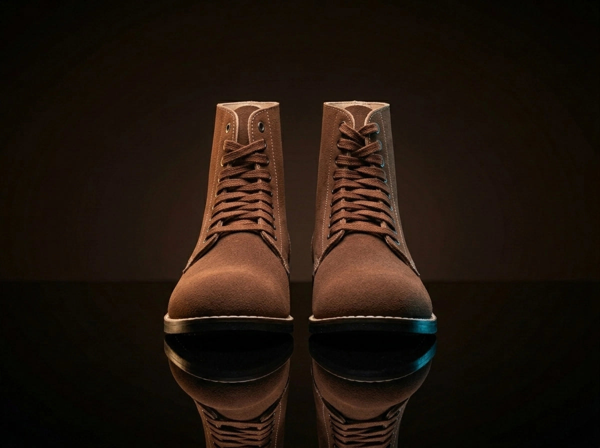 Front view of NOIRTIDE USMC Boondocker WWII Marine Corps boots
