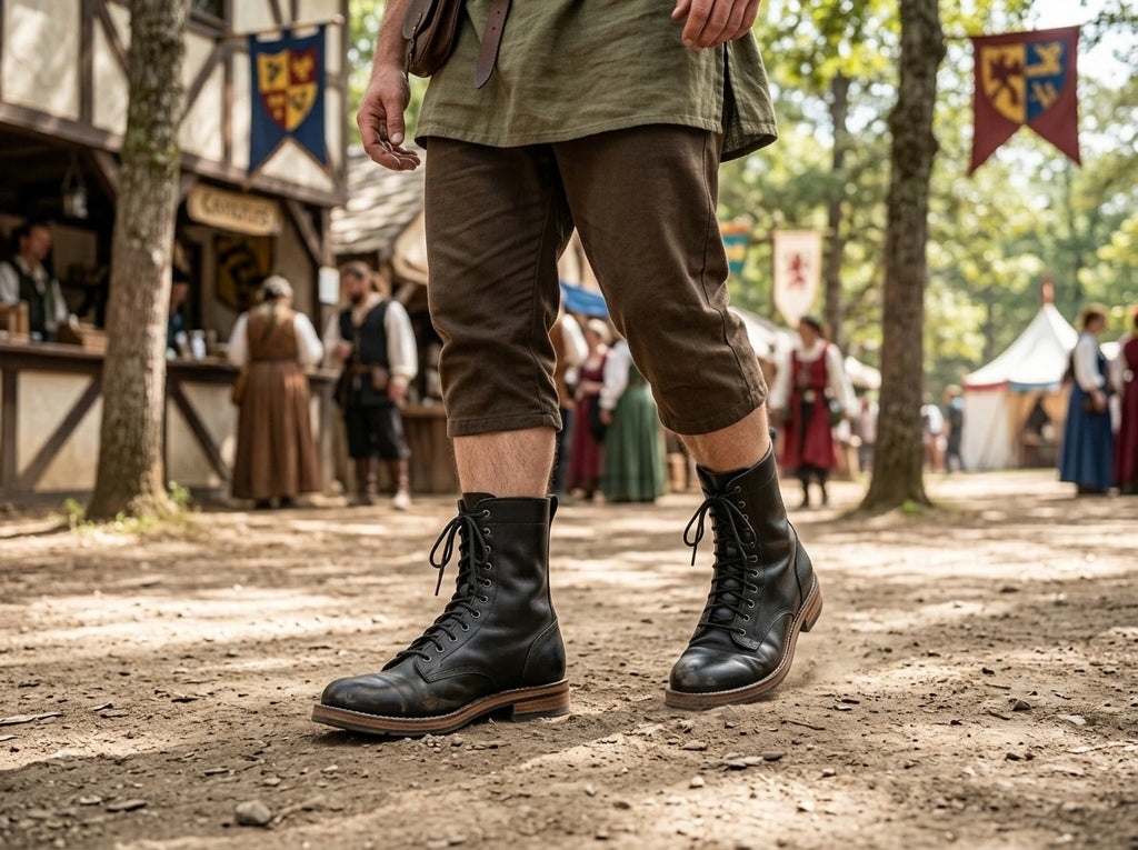 USMC Raider boots worn at WWII military reenactment event