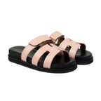 Noirtide Women’s Pink Leather Slippers