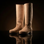 Front view of NOIRTIDE handmade WW1 German Marschstiefel boots