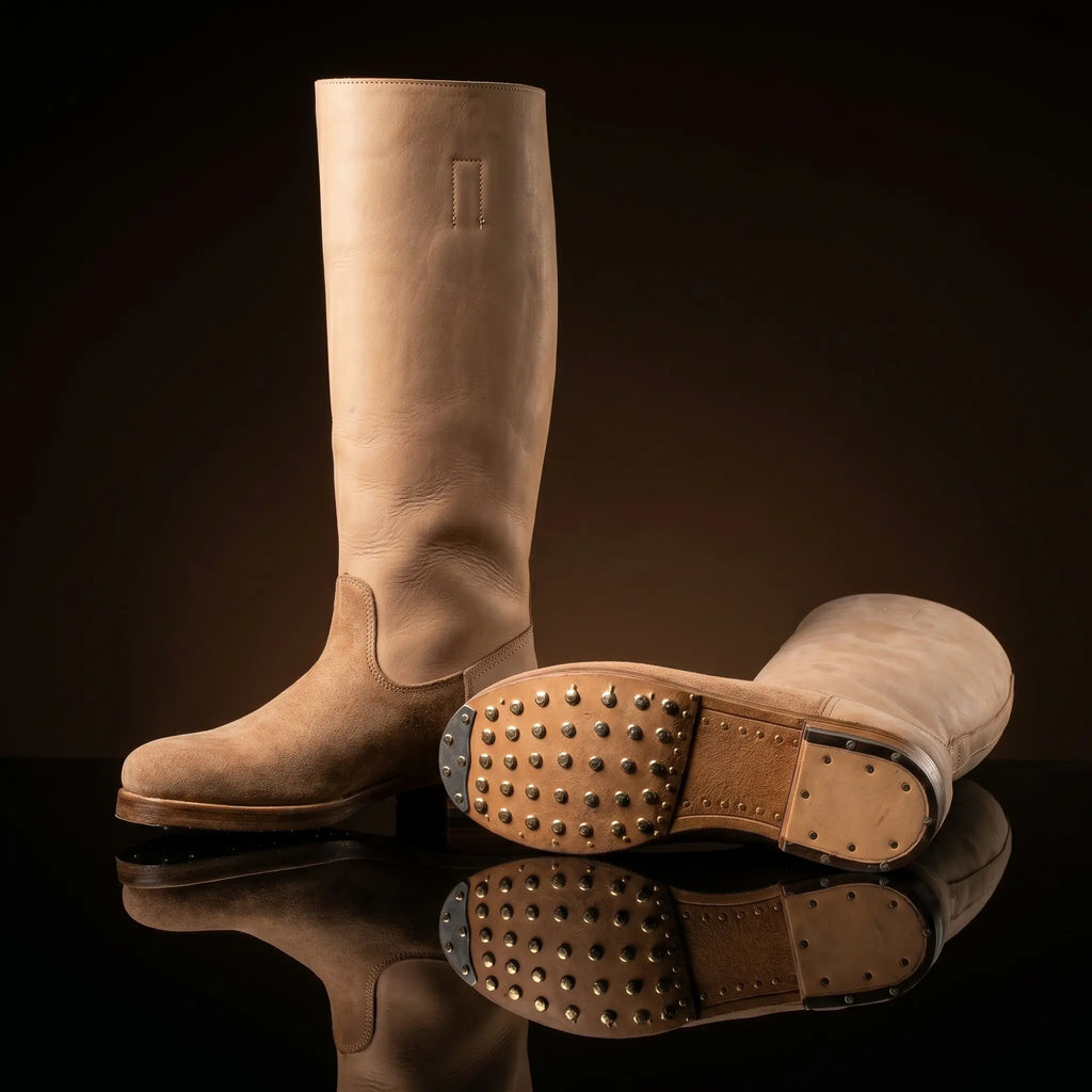 Hobnail sole detail on authentic WW1 German marching boots by NOIRTIDE