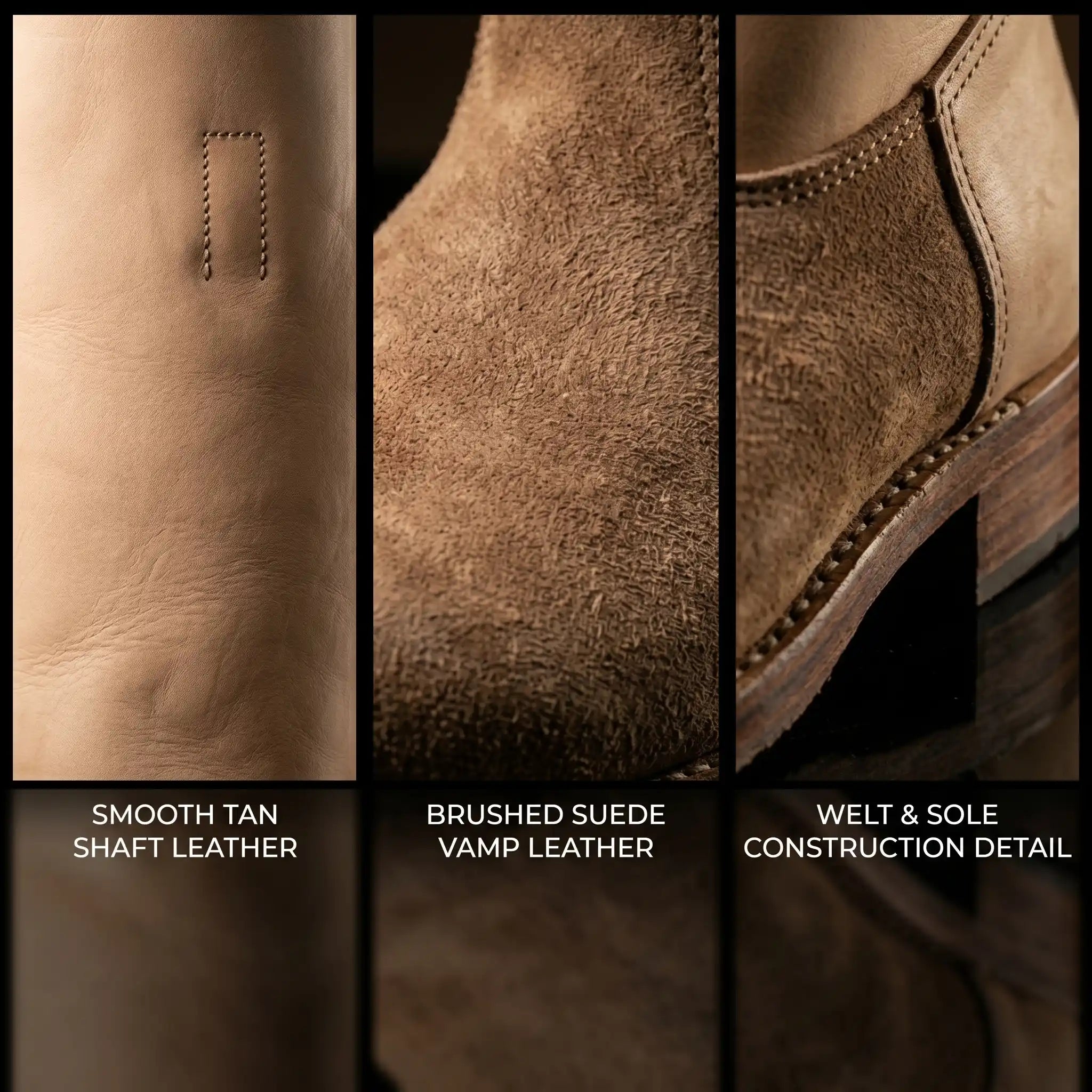 Natural leather finish on WW1 German marching boots — made to order