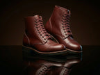Lacing detail on handmade WW2 American US Army service boots