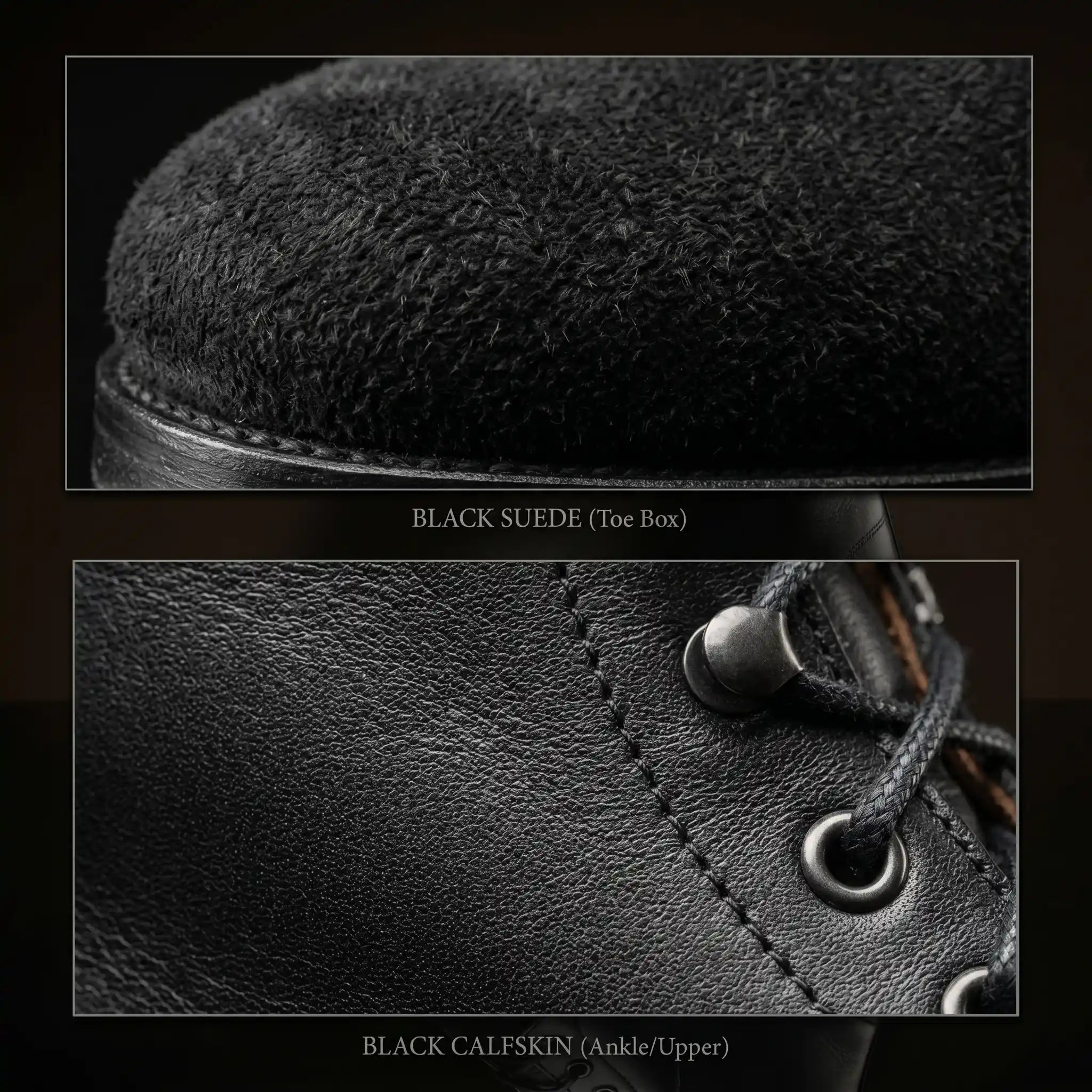 Black leather texture on NOIRTIDE WW2 German M37 low boots
