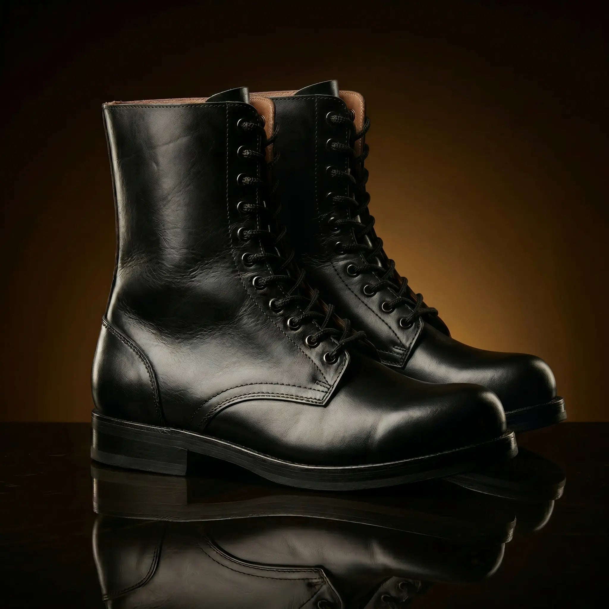 WW2 German Panzer boots in leather — handmade Wehrmacht reenactment footwear by NOIRTIDE
