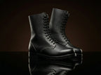 Pebble leather texture on NOIRTIDE WW2 German Fallschirmjager boots
