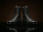 Pair of WW2 German paratrooper boots with front lacing by NOIRTIDE