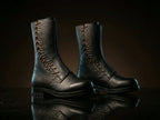 Pair of WW2 German paratrooper side lace boots handcrafted by NOIRTIDE