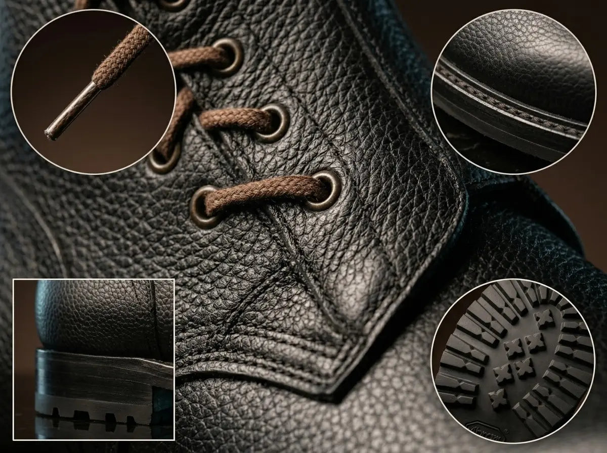 Sole detail on WW2 German Fallschirmjager side lace boots by NOIRTIDE