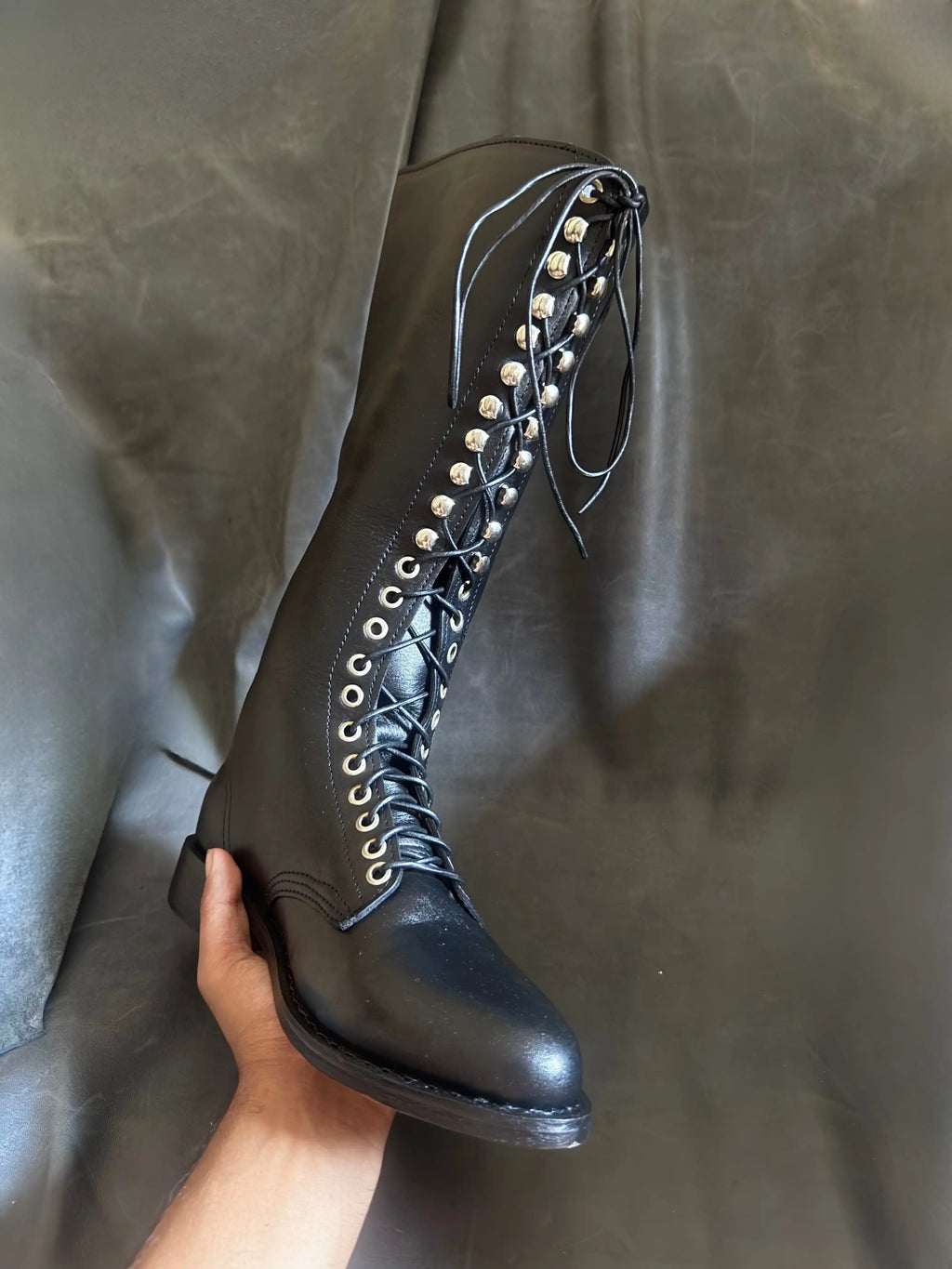 WW2 German SA Kampfzeit tall black leather boots — handmade by NOIRTIDE
