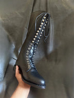 WW2 German SA Kampfzeit tall black leather boots — handmade by NOIRTIDE