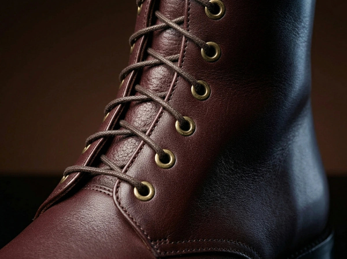 Toe detail on NOIRTIDE handmade WW2 German SA Kampfzeit boots