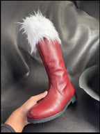 Santa Calus Stiefel mit abnehmbarem Fell personalisieren