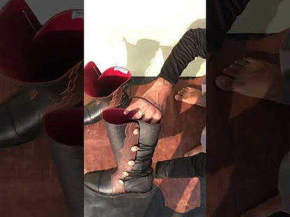 black and brown renaissance boots 