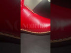 Pair of Santa Claus red boots with detachable fur by NOIRTIDE