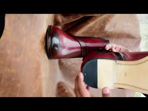 Handmade Custom Men's Burnished Oxblood Calf Leather Jodhpur Boot