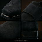 Gold buckle and square toe detail on authentic 18th-century shoes by NOIRTIDE